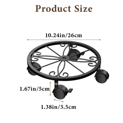 Chinpakden Plant Caddy with Wheels - 10.24" Plant Stand with Wheels, 360° Lockable Plant Rollers Plant Dolly, Plant Tray with Casters for Indoor and Outdoor.