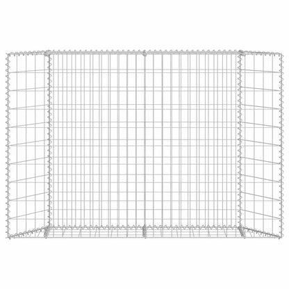 vidaXL Galvanized Steel Gabion Raised Bed - Versatile and Durable Planter for Garden and Patio - Weather- 59.1"x7.9"x39.4" Silver