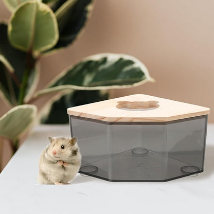 Abaodam Chinchilla Dust Bath Container Durable Hamster Bathroom Multi Purpose Sand Bath Box for Pets Easy to Clean Maintain Fun Design for Gerbils and Hamsters