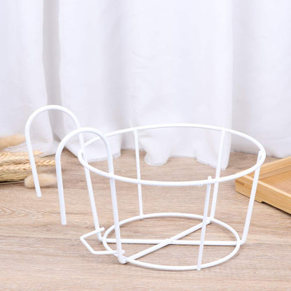 Hanging Railing Planters Baskets Balcony Flower Pot Holders Plant Iron Racks Fence Metal Potted Stand Mounted Balcony Round Plant Baskets Shelf Container Box for Indoor&Outdoor Use,Garden Steel Pots
