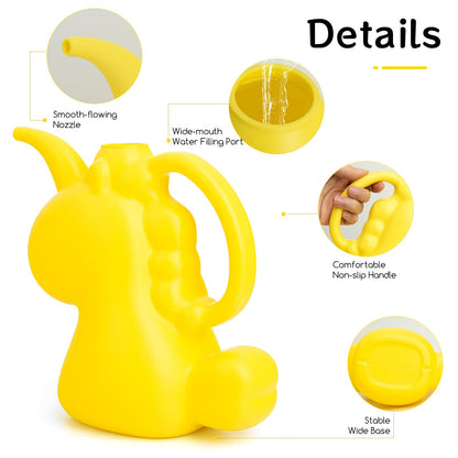 XXXFLOWER Unicorns Indoor Watering Can, 1 L Cute Animal Water Cans, Novelty Unicorns Shape Watering Pot for Office House Indoor Garden（Yellow）