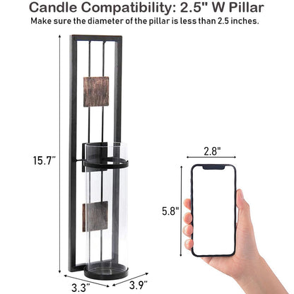 Shelving Solution Wall Sconce Candle Holder Metal Wall Decorations for Living Room, Bathroom, Dining Room, Set of 2