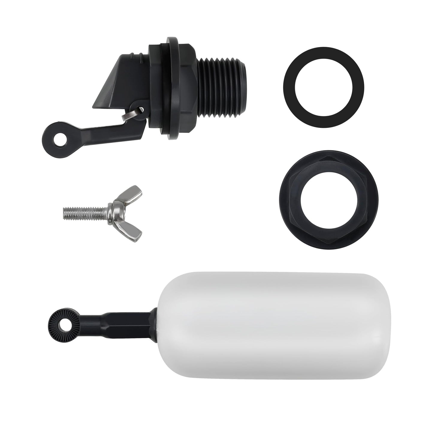 4 Pack Float Ball Valve, 3/4 inch(1/2 Inch NPT Thread), OD. 0.84 inch (21.34mm), Adjustable Arm for Livestock Water Trough, Aquariums, Hydroponics - Automatic Fill and Control Water Level