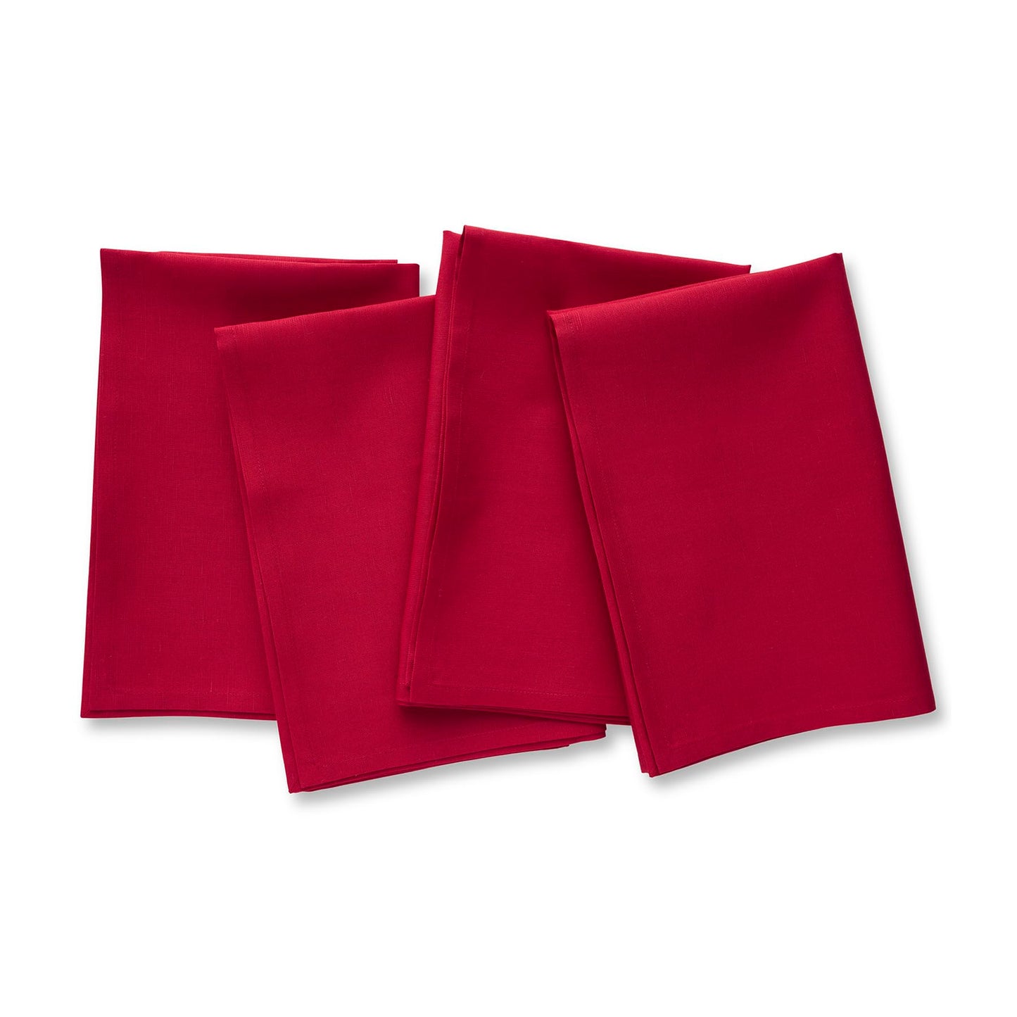 Solino Home Scarlet Red Cotton Linen Napkins Set of 4-20 x 20 Inch Cloth Dinner Napkins, Machine Washable Kitchen & Dining for Summer Decor, 4th of July - Dru