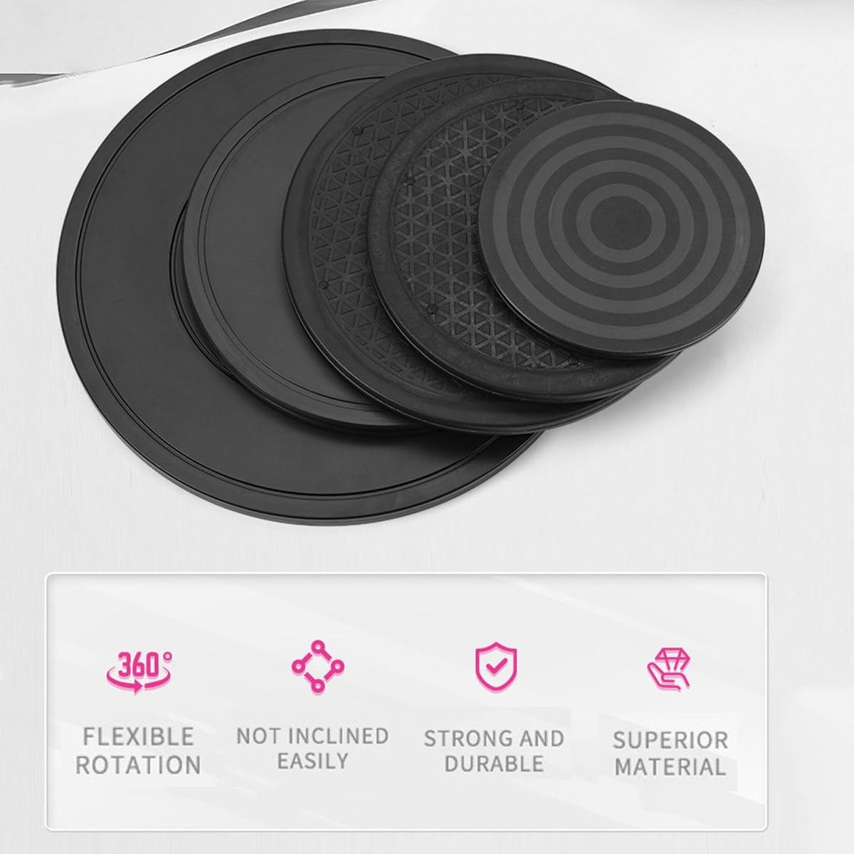 Lazy Susan Turntable 8/10/12/16 Inch Heavy Duty Rotating Swivel Stand Turntable 360 Degree Swivel Base Round with Steel Ball Bearings for TV, Laptops, Art Craft, Speakers(8 in)