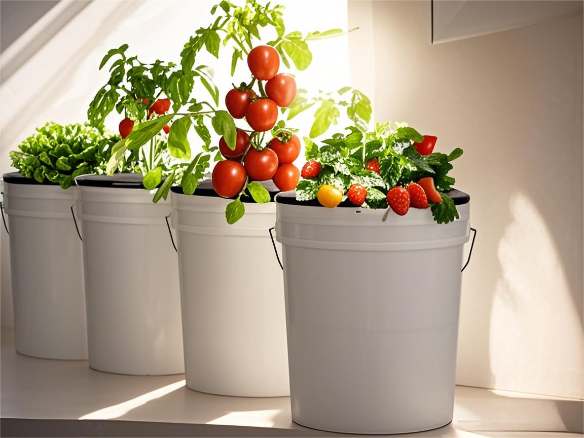 Lykvrii 3 Pack Net Pots 6 Inch for 5 Gallon, 2 in 1 Wide Lip Hydroponic Bucket Lids, DWC Hydroponic Baskets net Pot lid for 5 and 3.5 Gallon