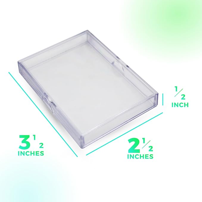 Gary Plastic Packaging 20 Pack Clear Acrylic Card Storage Boxes with Lids - 3 1/2" L x 2 1/2" W x 1/2" H Baseball Card Storage Box, Sports Card Boxes and Magic Card Storage Box - Made in USA