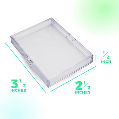 Gary Plastic Packaging 20 Pack Clear Acrylic Card Storage Boxes with Lids - 3 1/2" L x 2 1/2" W x 1/2" H Baseball Card Storage Box, Sports Card Boxes and Magic Card Storage Box - Made in USA