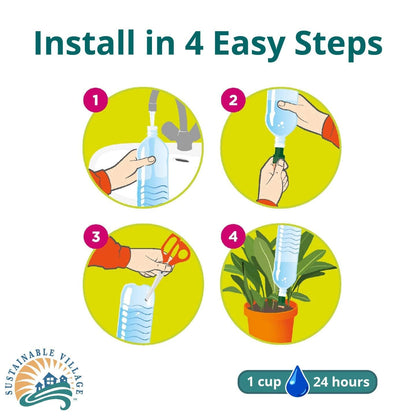 Blumat Plant Watering Device - Easy XL Self Watering Planter Insert for Indoor Plants - Bottle Adapter - Prevents Overwatering and Underwatering for Healthy Growth - 6 Pack