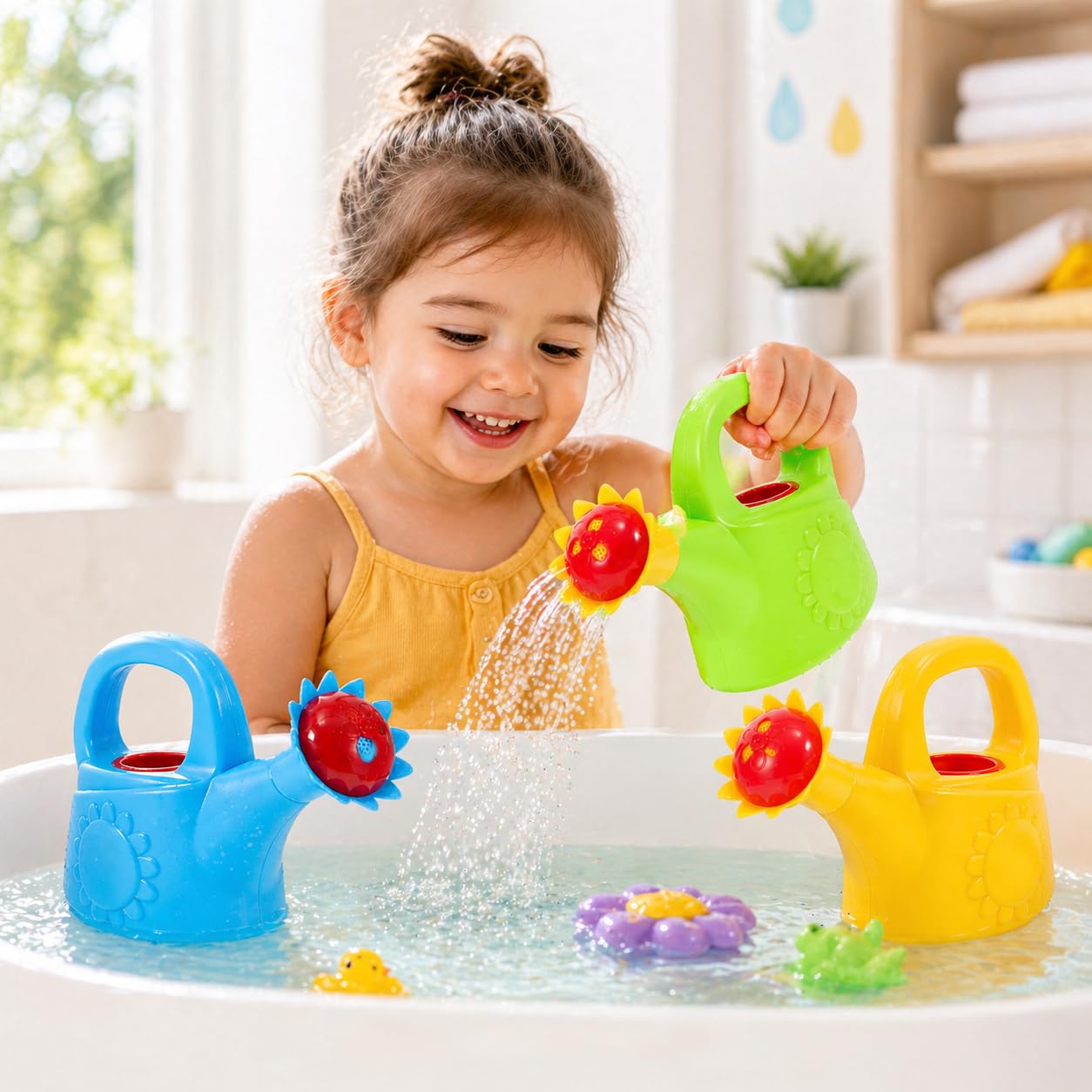 STOBOK 3Pcs Kids Watering Can, Chicken Watering Cans Bath Toy Kids Gardening Outdoor Toys Water Play Set for Toddlers (Random Color)
