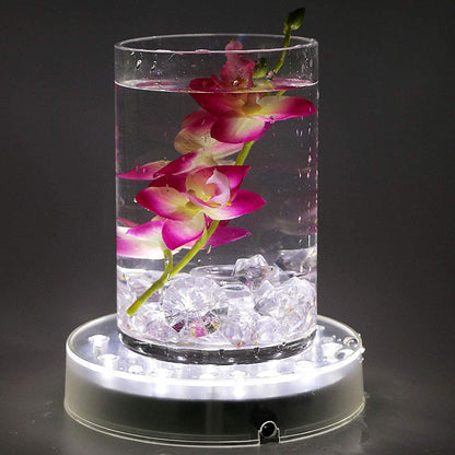 LARDUX Led Light Base - 6 Inch Round Display Pedestal Light Stand Plate Flat for 3D Crystal Cube Glass Art Acrylic Statues - USB Charge or Battery Powered