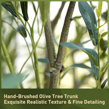 Verinatural Olive Tree Artificial Indoor 7ft - Large Fake Plants - Realistic Faux Olive Tree in Pot - Tall Artificial Plants for Home, Patio, Living Room, Office Decor,VN138