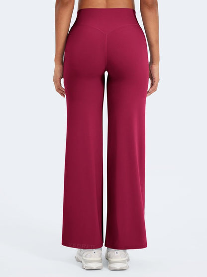 YEOREO Workout Leggings Womens No Front Seam Straight Leggings 29" High Waist Buttery Eddiy Gym Yoga Pants Ruby Red XS