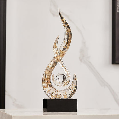 AWNR Abstract Art Deco Decor Statues for Home,Shelves,Table,Living Room, Dining Room,Modern Sculpture Decoraciones of Homes for Sale (Transparent Gold)