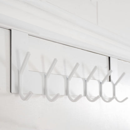 WEBI Over the Door Hooks,Over Door Towel Rack,Door Hanger,Door Coat Hanger,Over the Door Coat Rack,Door Hooks for Hanging Clothes,Back of Door,White