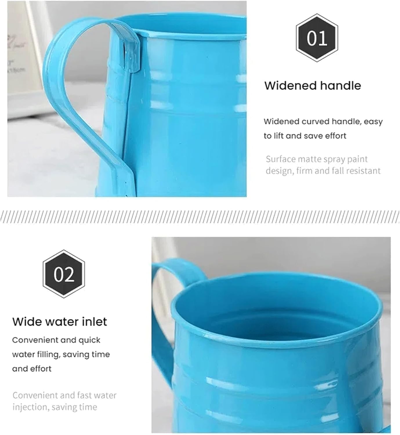 Metal Watering Can, 0.26 Gallon Sprinkling Can Plant Watering Can for Outdoor Indoor Plants, Watering Cans Gardening Tool Accessories, Galvanized Steel Watering Cans for Flowers (Orange)