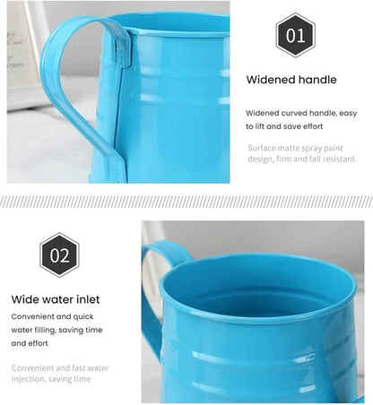 Small Watering Can, Metal Watering Can with Sprinkler Head, Lightweight Durable Decorative Sprinkling Can Gardening Tool Accessories for for Outdoor Indoor Lawn Garden (Yellow)