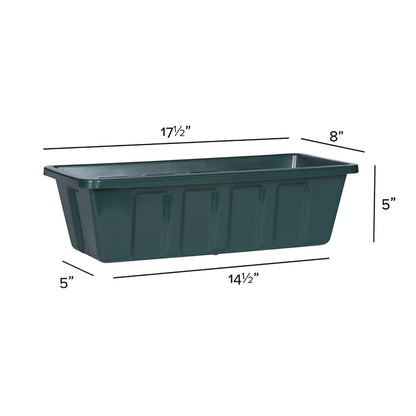 Root & Vessel, Poly-Pro Plastic Flower Box Planter, Hunter Green, 18-Inch