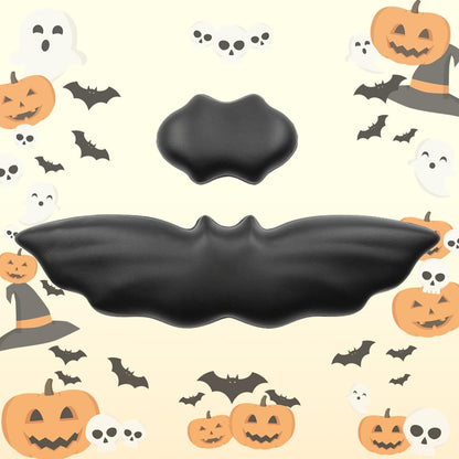 Tscuite Keyboard Wrist Rest - Soft Leather Halloween Bat Wrist Pad for Mouse Wrist Rest with Non-Slip Base, Wrist Pad for Keyboard,Arm Rest for Desk Computer Laptop Mac Gaming Office Black