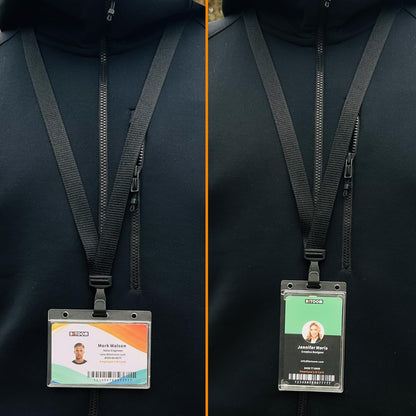 BETOOM 100 Pack Bulk Polyester Breakaway Lanyards with Plastic No Twist Clip & Safety Breakaway Clasp-Great for Radiology-School Hospital-MRI Safe-Neck Strap I.D. Badge Holders 36”(Black)