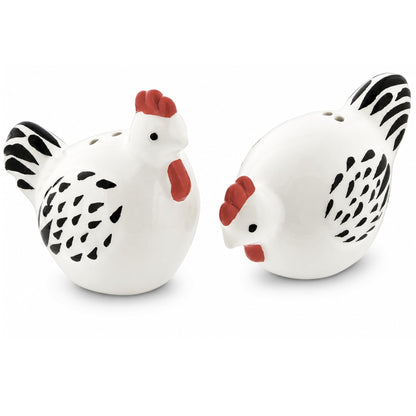 Cute Ceramic Farmhouse Salt & Pepper Shaker Set- Farm Chickens (Chickens)