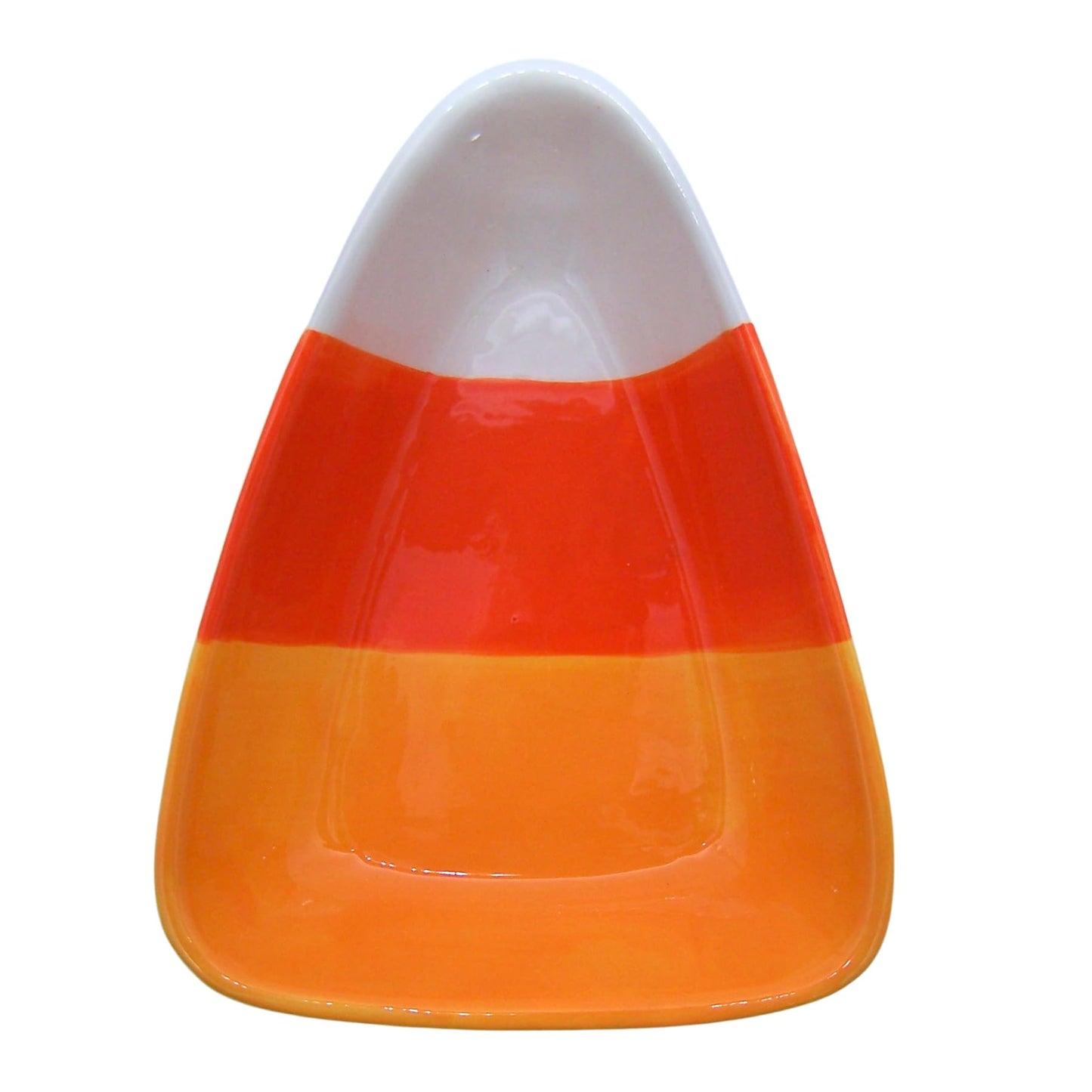 Wowser Candy Corn Dish for Harvest Home Decor, Ceramic Halloween Candy Holder, 7 Inches