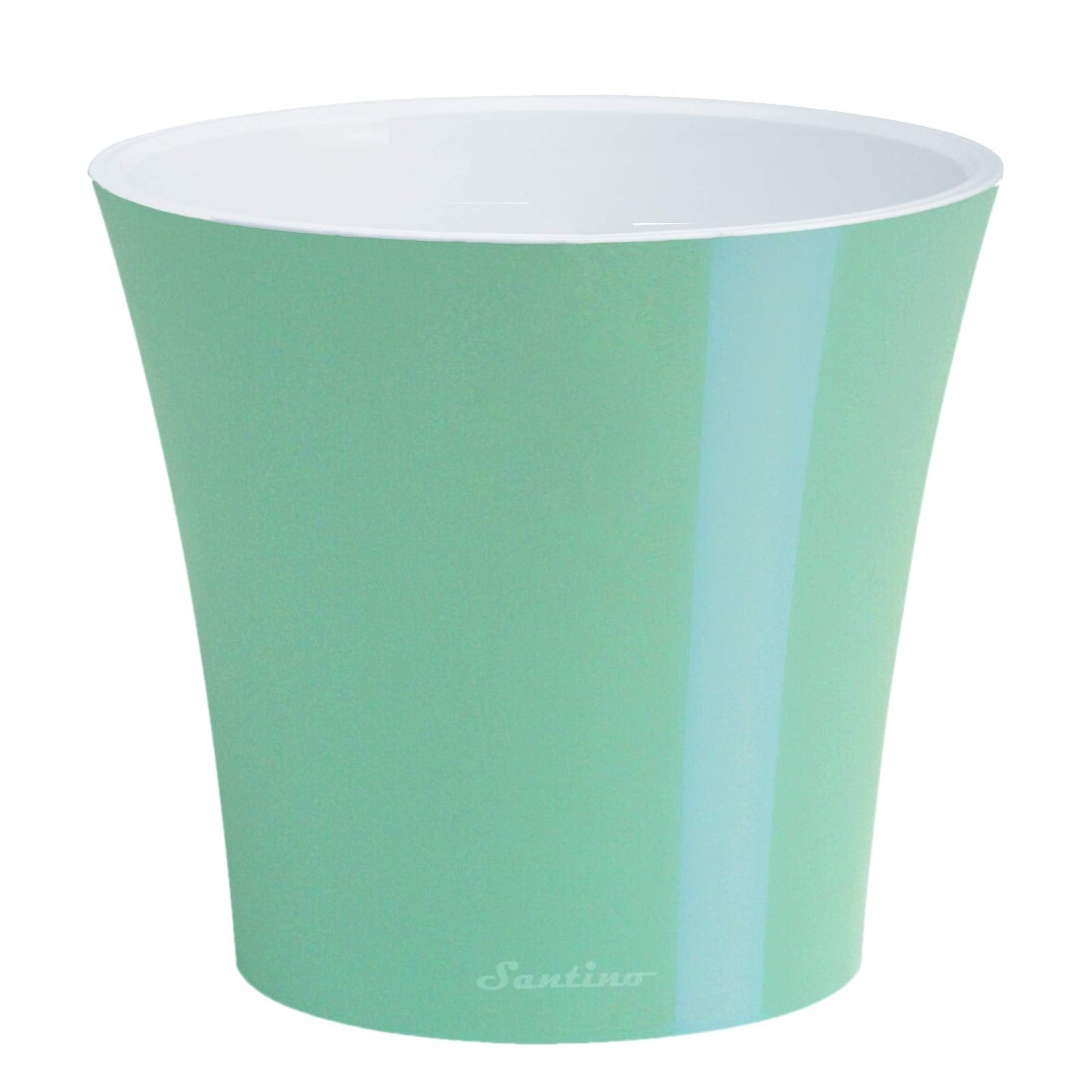 DECOPOTS Pot for Plants | 7.7 Inch | Self Watering Red Plant Planter | Indoor Flower Pot | Plastic Flower Pots with Drainage for All House Plants, Flowers (Diameter 7.7", Menthol - White)