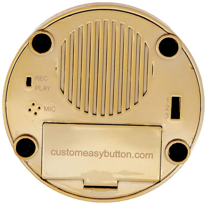 3-Message Recordable Button by Custom Easy Button® (Mirror Gold 3 Message Sequencer)