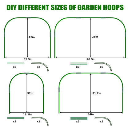 Garden Mesh Netting Kit, 10x30FT Green Ultra Fine Netting with 6 Sets Wide Garden Hoops & 18 Clips, Raised Garden Bed Netting with Frame, Row Cover, Plant Barrier for Vegetables Fruits