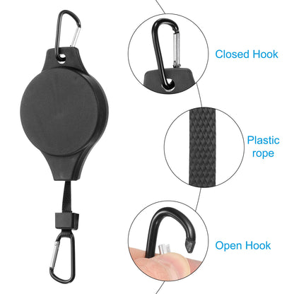 PATIKIL Plant Hanger, 12 Pcs Pulley Retractable Hanging with Ceiling Hook Indoor and Outdoor Plant Pots Holder, for Planters, Flower Basket, Bird Feeders, Black