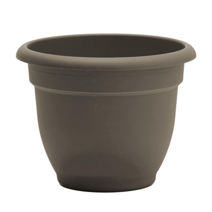 Bloem Ariana 12" Self-Watering Plastic Planter - Rolled Rim Indoor/Outdoor Garden Pot, Peppercorn, 2-Pack