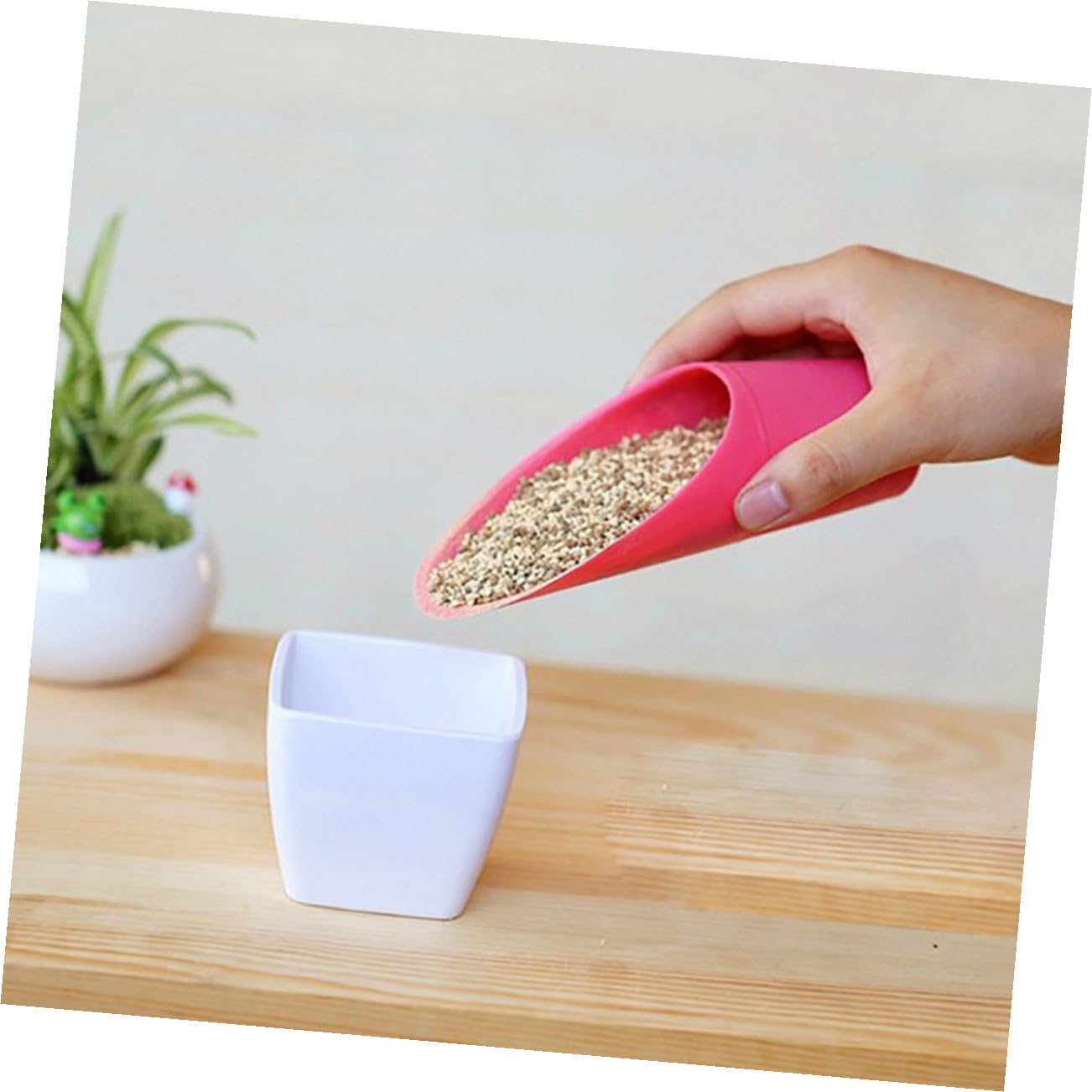 SUPVOX Bonsai Scoop 5pcs Plastic Plant Scoops Mini Garden Shovel Easy Cleaning Great for Potting Bonsai Mulch Random Color