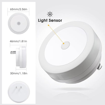Briignite Night Lights Plug into Wall, [2 Pack], Nightlight with Light sensors, LED Night Light for Kids Room, Baby Night Light, Bathroom NightLights, Stair Lights, Hallway Light, Warm White