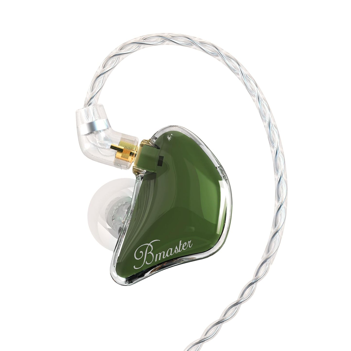 BASN Bmaster in Ear Monitor Headphones for Musicians, Hybrid Triple Drivers Dynamic Earbuds, Sound Isolating Earphones with 2 Detachable MMCX Cables (Olive)