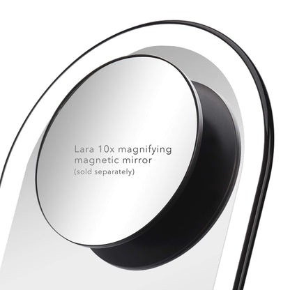 Fancii Vera LED Lighted Vanity Makeup Mirror, Rechargeable - Cordless Illuminated Cosmetic Mirror with 3 Dimmable Light Settings, Dual Magnification (Chrome)