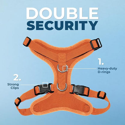 Voyager Step-in Pet Harness - All Weather Mesh, Adjustable Step in Harness for Cats and Dogs by Best Pet Supplies - Orange, L