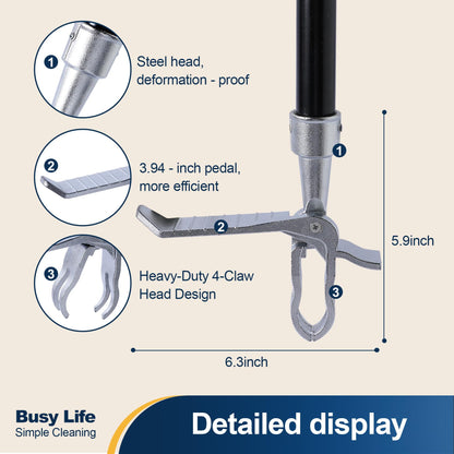 Yocada Weed Puller Tool Stand Up Weed Remover Tool with 4 Claw Steel Head Weeder Tool Long Handle Garden Hand Weeding Tool Easily Remove Weeds Roots Without Bending Pulling Kneeling 62.59"