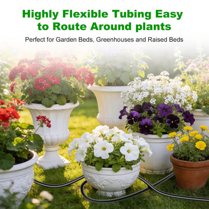 5/16 Inch Blank Drip Irrigation Tubing, 60FT Distribution Hose for Garden, Greenhouse & Raised Beds, Flexible UV-Resistant Watering Line for Drip Irrigation Systems