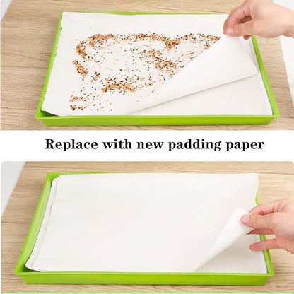 100 Sheets Bird Cage Liner Papers, Disposable Bird Cage Paper Liners, Cuttable Pet Animal Cages Cushion, Precut Absorbent Bird Paper for Bird Parrot Small Animal, 7.9'' X 10.6''