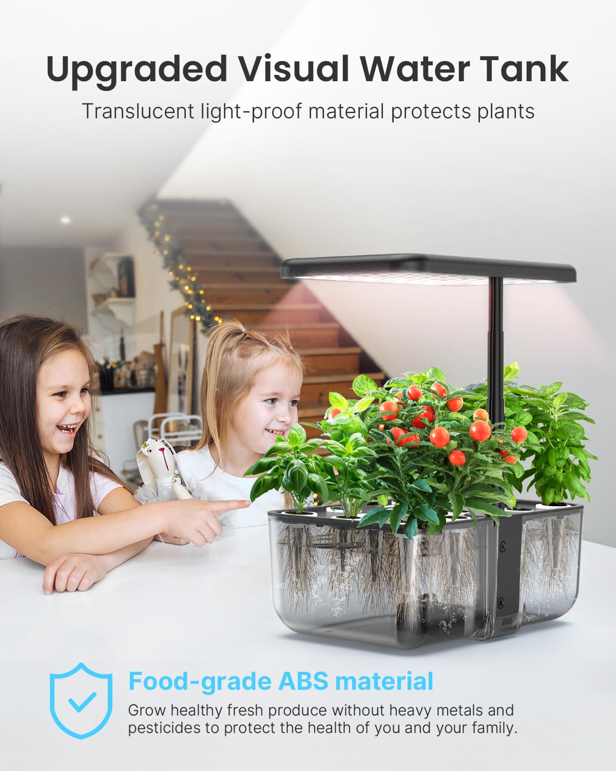 iDOO 12 Pods Indoor LED Hydroponic System Kit, Transparent, 5L, Self Watering, Gifts for Mom, House Warming, Indoor Herb Garden, Hydroponic Growing System