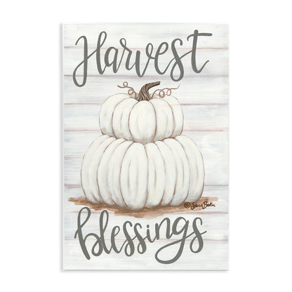 Stupell Industries 'Harvest Belssings White Pumpkins', Wall Plaque Art, 10 x 15 Inches, Easy to Hang and Sturdy, Made in USA, by Sara Baker