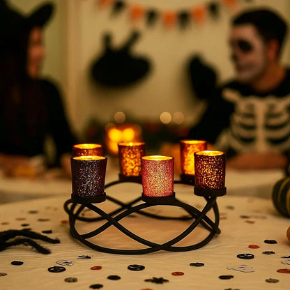 Seraphic Halloween Decorations for Indoor Table Centerpieces, Orange/Black