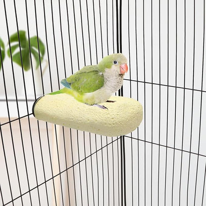 Bird Calcium Teeth Chew Toy Hamster Grinding Stone for Parrot Parakeet Cockatiel Rabbit Chinchilla Squirrel Cage Perch Stand (Random Color) (L)