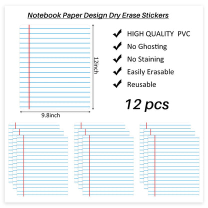 Lincia 12 Pcs Large 12'' Dry Erase Dots for Classroom Table Removable Dry Erase Circles Table Dots for Wall Decals, Whiteboards, Desks, Wall Decals Student, Teacher School Supplies