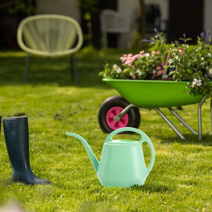 Fasmov Plastic Watering Can, 1-Gallon, Pine Green