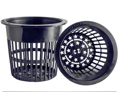 4 inch Net Pots Cz Garden All Star Round Heavy Duty Net Cups WIDE LIP Design - Orchids, Aquaponics, Hydroponics Slotted Mesh