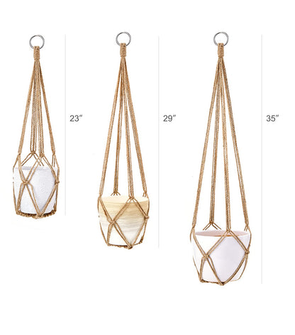 Dahey Macrame Plant Hanger Set of 3 with Hooks and Hanging Plant Shelf Indoor Hanging Planter Basket for Flower Pot Crochet Plant Holder Stand Home Decor