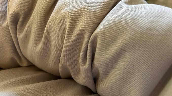 Organic Cotton Canvas Dog Bed: Removable Cover, Natural Fill - Made in USA (Gray, X Large 42" x 8" inches)