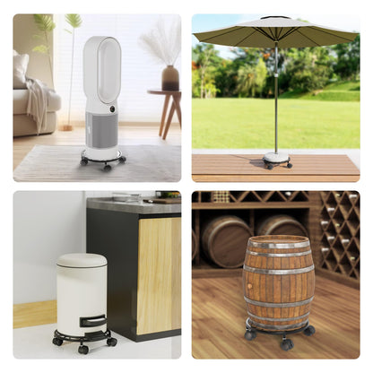 Chinpakden 10.24" Plant Stand with Wheels - 2 Pack Plant Caddy, 360 °Rotatable and Lockable Plant Rollers, Easy to Move, Plant Tray with Casters for Indoor Outdoor Wine Cellar.