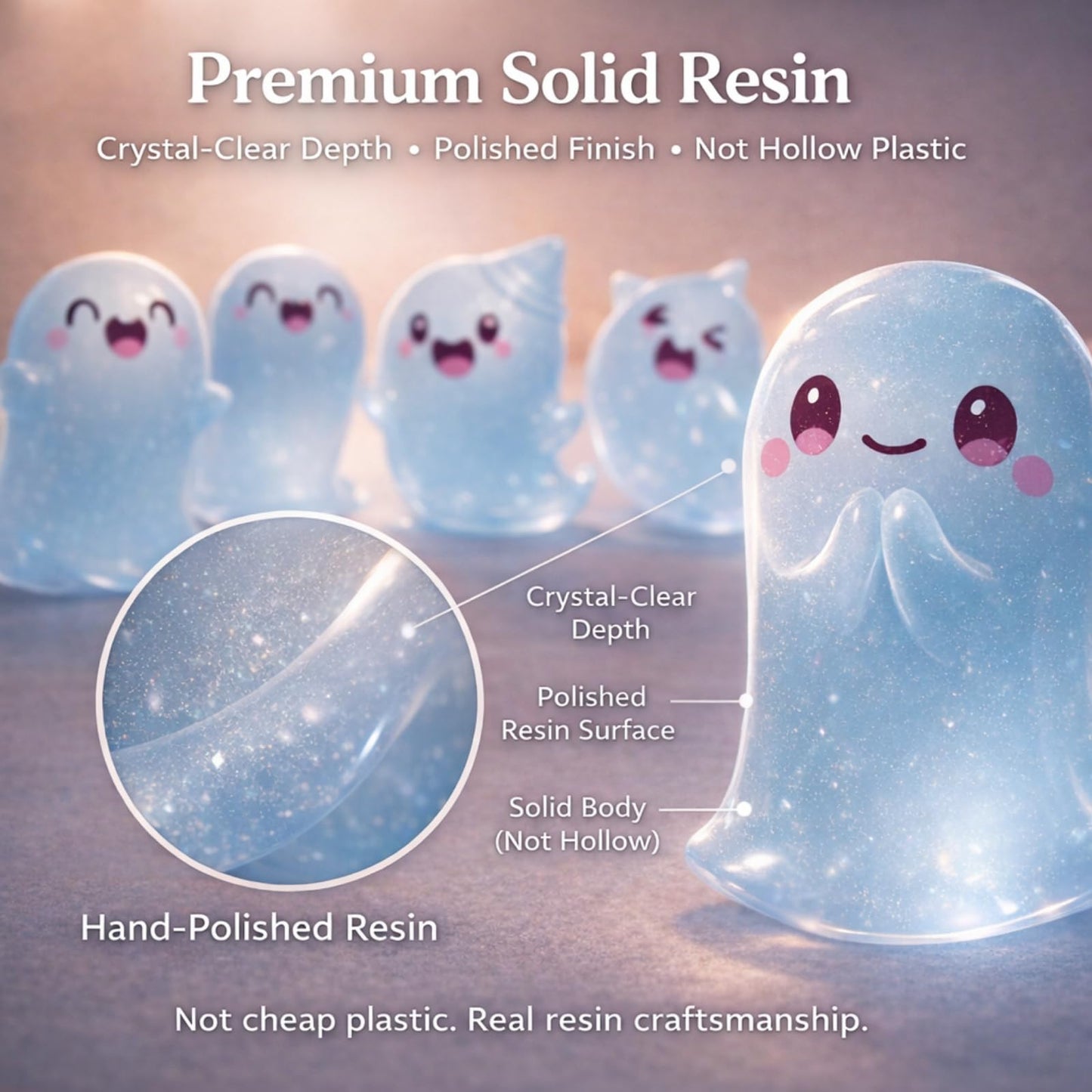 Luminous Ghosts Mini Artificial Decorations for Home Corners Decorations for Car Dashboard Office Desk Bedroomn Shelves Nightstand Miniature Figurines 6Pcs with Light Filling Mini Torch Gift Box Ready
